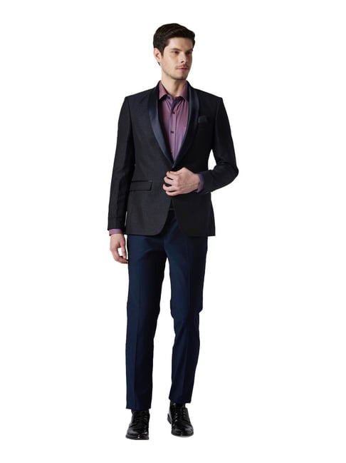 Park Avenue Blue Full Sleeves Suit