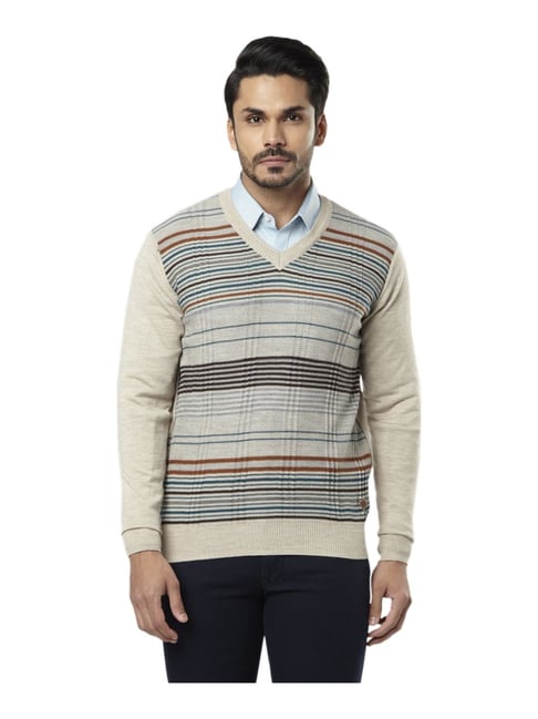 Pullover Sweater Raymond Sweater Price Buy Raymond Beige Printed
