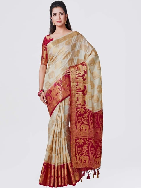 Buy Big Border Kanchipuram Sarees Online | Singhania's