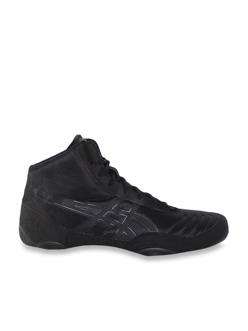 Asics wrestling shoes all black best sale