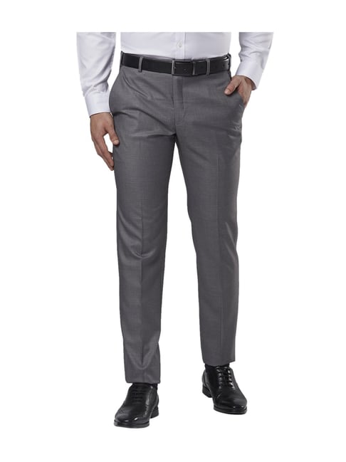 Buy Men Navy Check Ultra Slim Fit Trousers Online  860641  Van Heusen