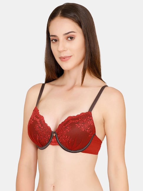 Buy Zivame Double Layered Minimizer Bra - Maroon Online