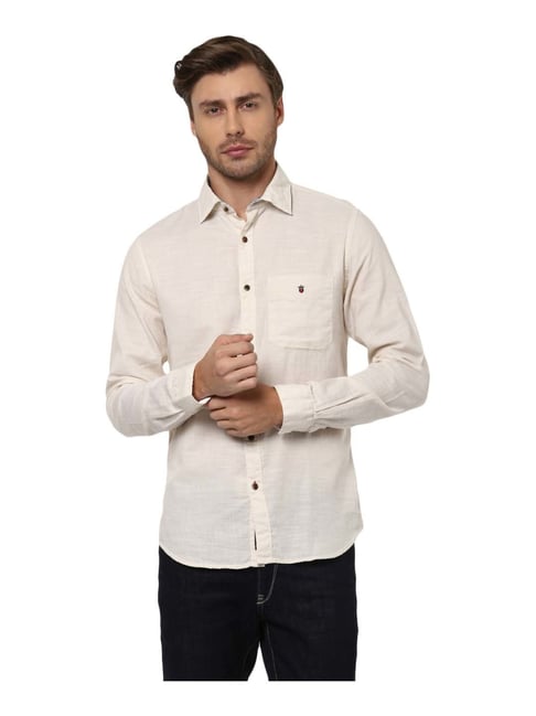 louis-philippe-beige-cotton-slim-fit-self-pattern-shirt