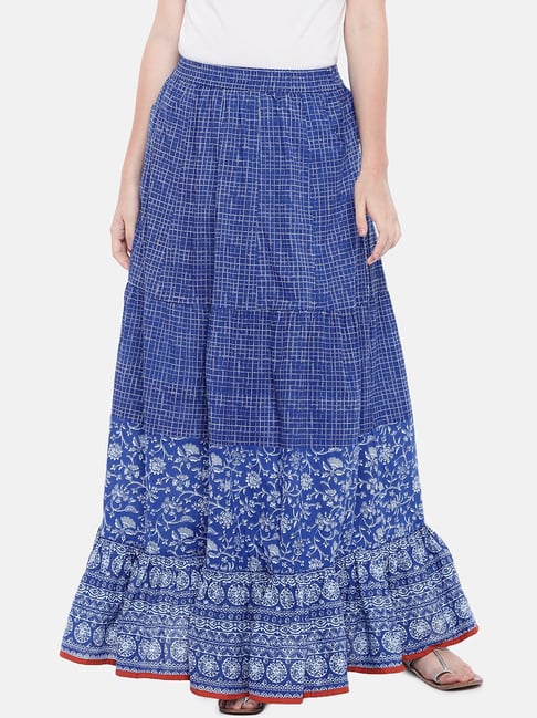 Globus Blue Printed Skirt