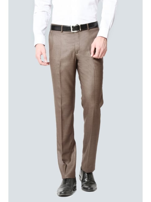 Buy Louis Philippe Brown Regular Fit 
