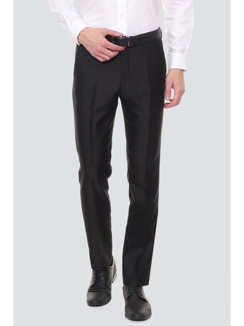 Buy Men Olive Slim Fit Check Flat Front Formal Trousers Online - 768270 | Louis  Philippe