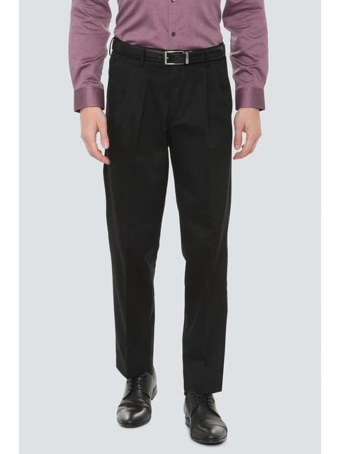 Buy Men Blue Solid Regular Fit Formal Trousers Online - 553653 | Peter  England