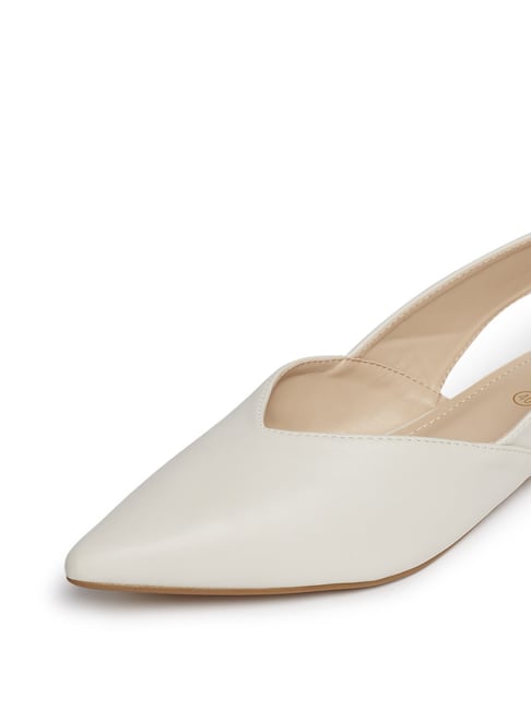 white sling back sandals
