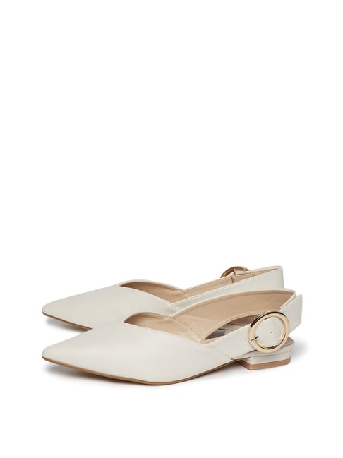 white sling back sandals