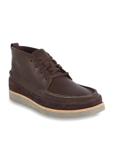 Clarks Ashridge Craft Dark Brown Derby Boots