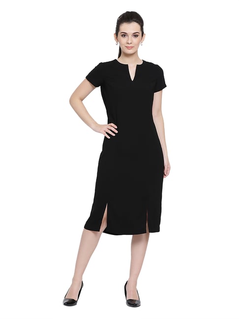Buy Office You Black Straight Fit Dress for Women Online Tata CLiQ