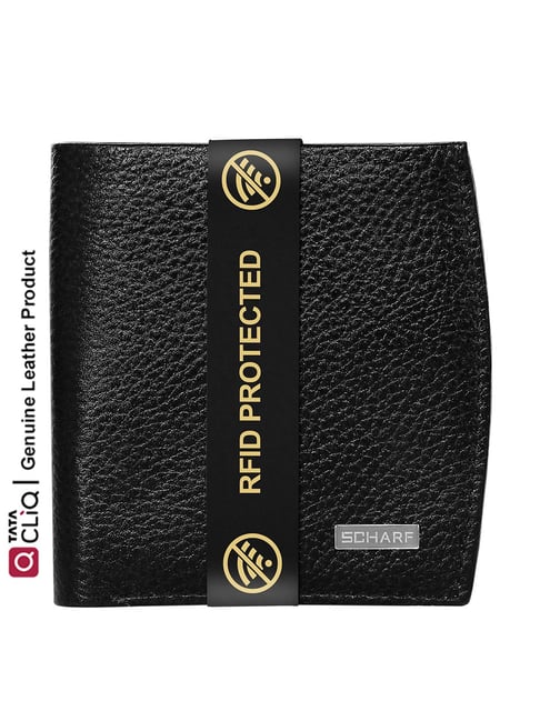Buy Scharf Andrew Black Formal Leather Rfid Bi-Fold Wallet for Men