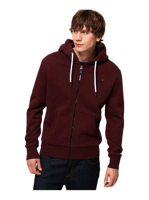 maroon superdry hoodie