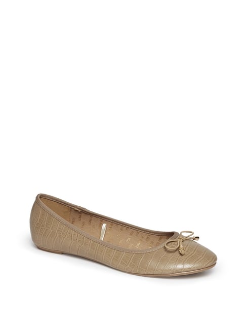 Buy LUNA BLU by Westside Taupe Crocodile Pattern Ballet Flats For Women ...