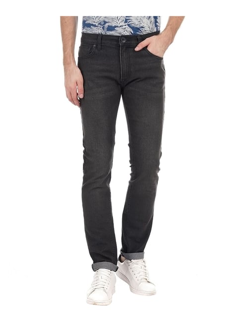 Pepe Jeans Black Slim Fit Low Rise Cotton Jeans