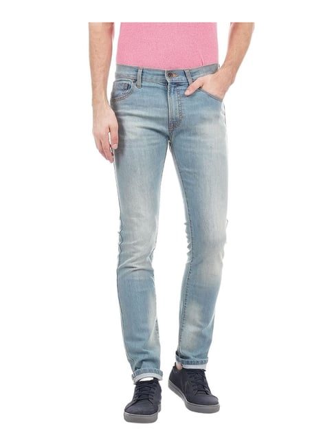 Pepe Jeans Blue Cotton Solid Slim Fit Jeans