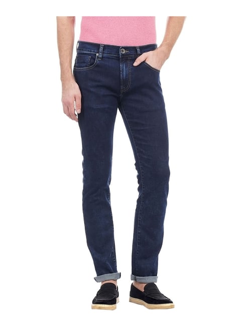 Pepe Jeans Navy Low Rise Cotton Solid Jeans