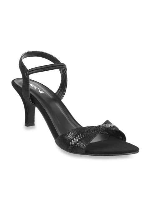 Mochi Women's Black Sling Back Stilettos