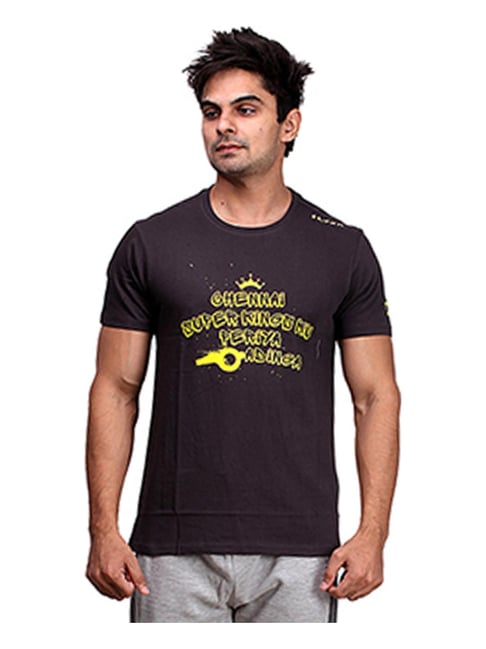 Buy Seven By MS Dhoni Black Printed T-Shirt for Men Online Tata CLiQ
