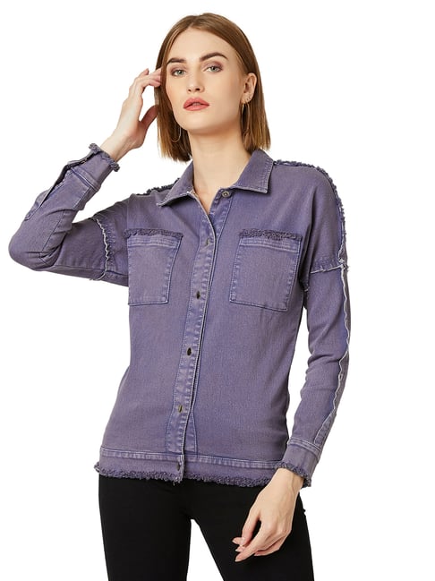 Miss Chase Purple Cotton Jacket-picture-10