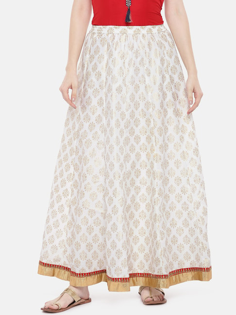 Globus Ecru Printed Skirt Price in India