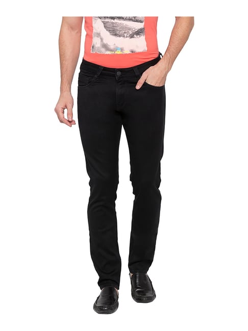 Spykar Black Super Skinny Fit Low Rise Jeans