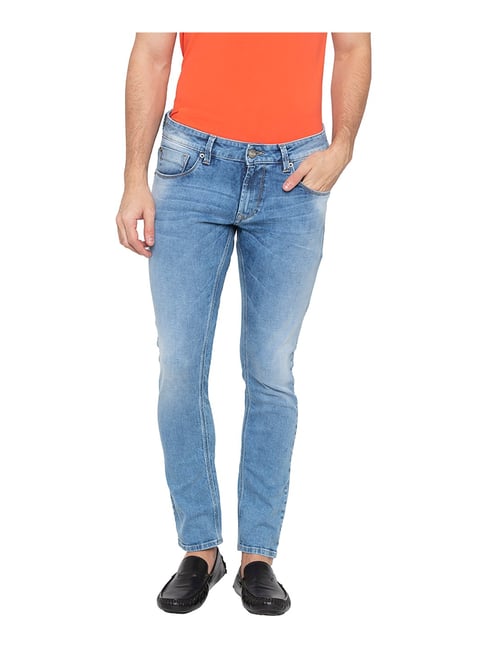 light blue rugged jeans