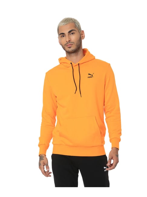 Puma Yellow Regular Fit Hooded Sweatshirt