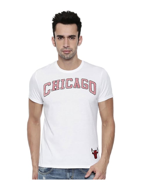 Chicago Bulls NBA Script White T-Shirt