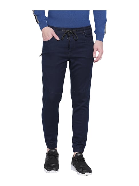 Buy Mufti Navy Slim Fit Jogger Jeans for Mens Online Tata CLiQ