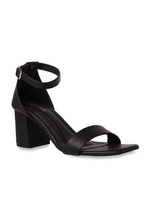 Lulus Colette - Black Nappa Leather Sandals - Ankle Strap Sandals