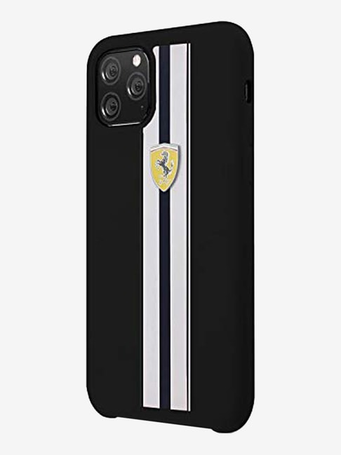 Buy Ferrari Liquid Silicon Touch Silk Finish Case Cover For Apple Iphone 11 Pro Max Black White Online At Best Prices Tata Cliq