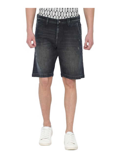 Solly Jeans Co by Allen Solly Navy Regular Fit Denim Shorts