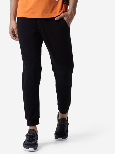 Buy Studiofit by Westside Black Slim Fit Ribbed Texture Joggers