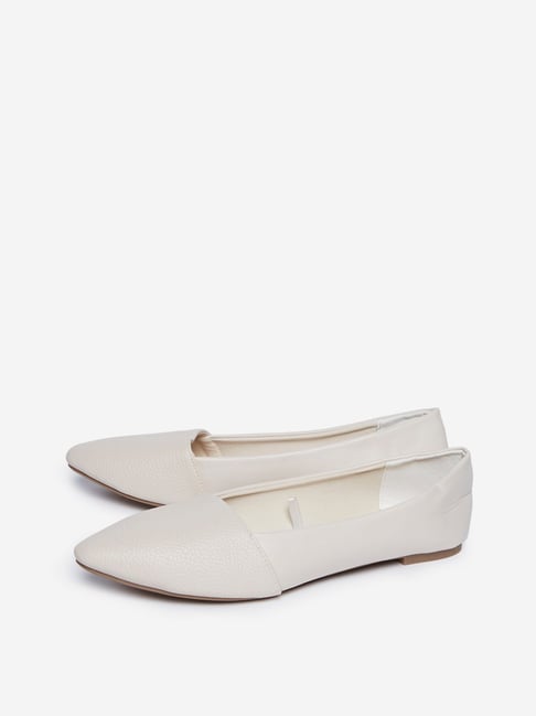 Buy LUNA BLU by Westside Off White Pointed-Toe Flats For Women Online ...