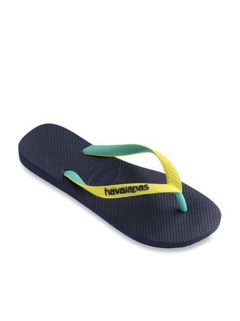 Buy Havaianas Top Mix Neon Yellow Navy Flip Flops for Men at