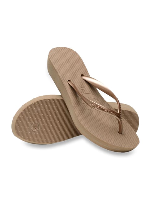 Buy Havaianas High Light Rose Gold Flip Flops for Women at Best