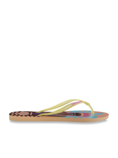 Buy Havaianas Slim Cool Yellow & Nude Flip Flops from top Brands at ...