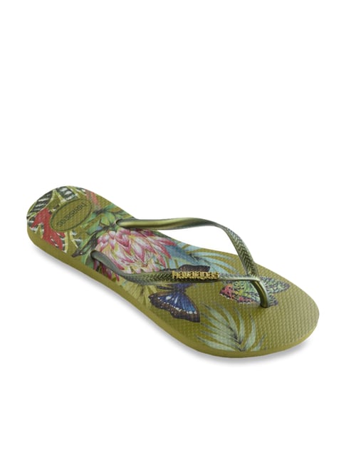 Buy Havaianas Slim Tropical Camo Green Flip Flops for Women at