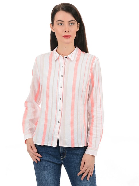 Pepe Jeans Pink Striped Shirt Price in India