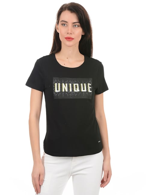 Pepe Jeans Black Printed T-Shirt