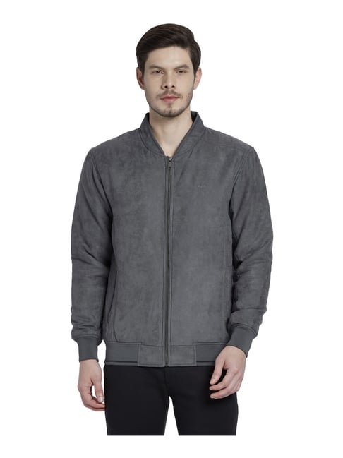 Buy ColorPlus Dark Grey Tailored Fit Jacket for Mens Online Tata - Main Image