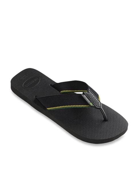 Buy Havaianas Urban Brasil Black Yellow Flip Flops for Men at - Main Image