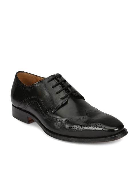 Ruosh Men's Black Derby Shoes