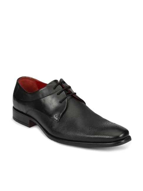 Ruosh Men's Black Derby Shoes