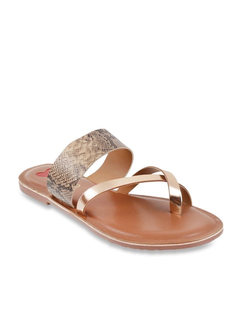Metro Women's Golden Cross Strap Sandals-picture-31