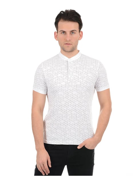 Pepe Jeans White Regular Fit Henley T-shirt