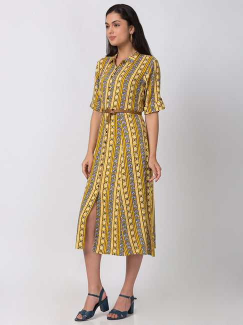 Buy Ethnicity Yellow Printed A-Line Dress for Women Online @ Tata CLiQ