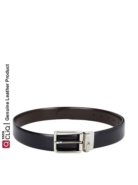 Tommy Hilfiger Fresno Plus Black & Brown Leather Reversible Belt for Men
