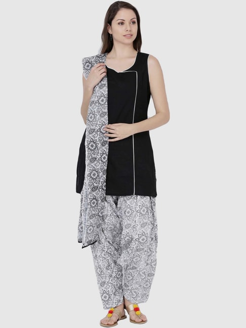 Cotton Semi Patiala Salwar with Dupatta Set Ethnic Wear Free Size For  Women's | eBay